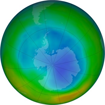 Antarctic ozone map for 1996-07